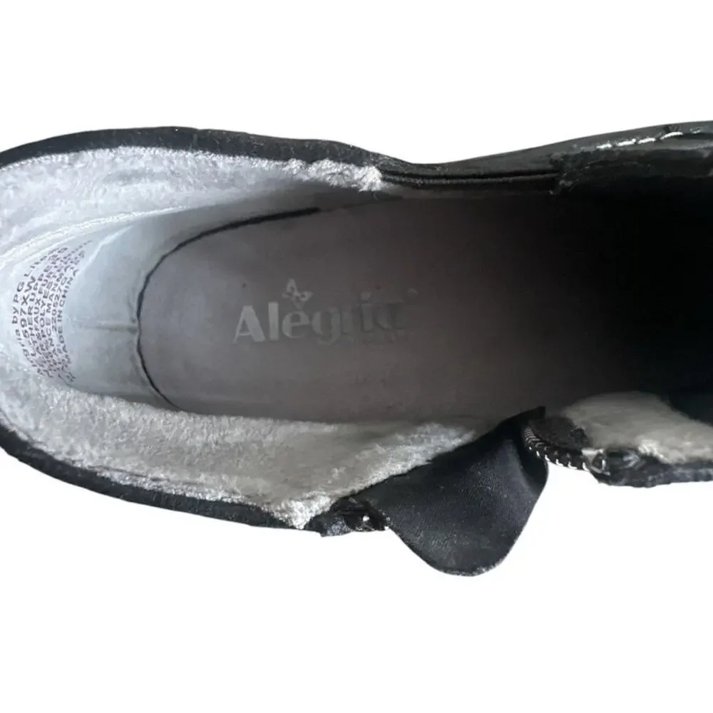Alegria Ankle Boots Nell Plaid To Meet You Women's Size 9 Black Wide Zip Comfort